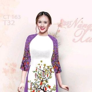 SÉT ÁO DÀI CÁCH TÂN IN CHÚC TẾT QUẦN DÀI