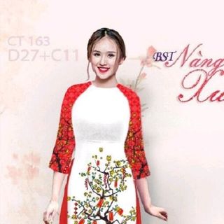 SÉT ÁO DÀI CÁCH TÂN IN CHÚC TẾT QUẦN DÀI