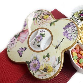Hộp Mứt 5 Ngăn Hình Hoa Mai 4 Cánh
