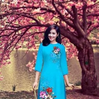 SÉT ÁO DÀI CÁCH TÂN IN HOA PHỐI MÀU QUẦN ỐNG RỘNG