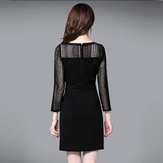 Đầm Dự Tiệc Body Ren Cổ V Trân Châu