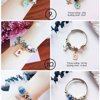 Vòng tay charm đá nhân tạo không gỉ hợp phong thủy