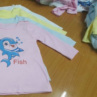 Áo Dài Tay Cài Vai Cho Bé Sơ Sinh