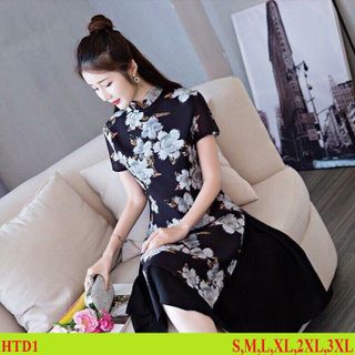 SET ÁO DÀI CÁCH TÂN LỤA TẰM HỌA TIẾT