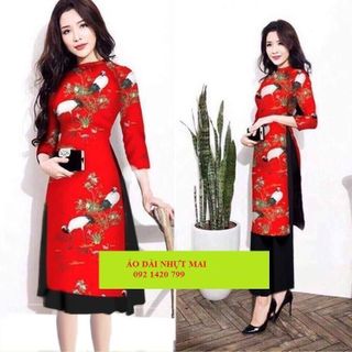 SET ÁO DÀI CÁCH TÂN IN 3D LỤA ÁO KÈM VÁY HOẶC ÁO KÈM QUẦN1