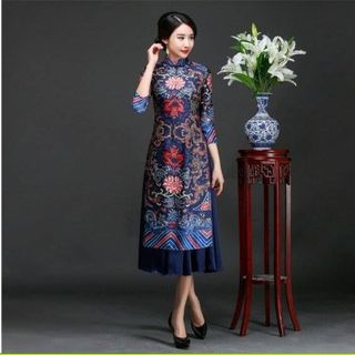 SET ÁO DÀI CÁCH TÂN LỤA TẰM LONG BÀO1