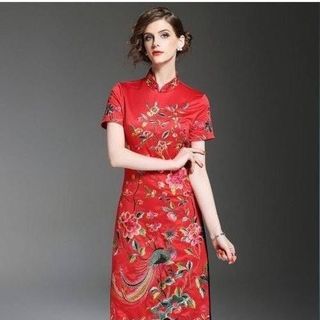 SET ÁO DÀI CÁCH TÂN LONG PHỤNG LỤA  TẰM2
