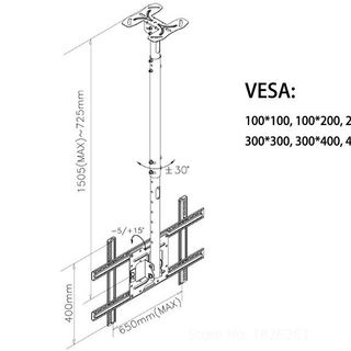 Giá treo tivi thả trần NBT560-15 TV từ 32inch đến 65inch