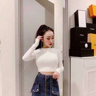Áo crop tay dài