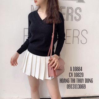Áo len tay dài cổ timhàng nhập qc