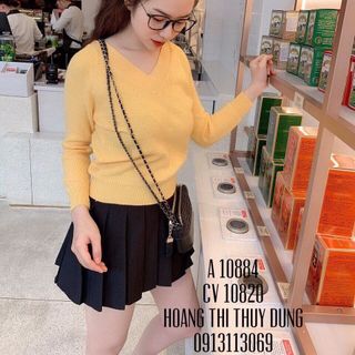 Áo len tay dài cổ timhàng nhập qc