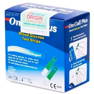 Hộp 25 que thử đường huyết On Plus USA