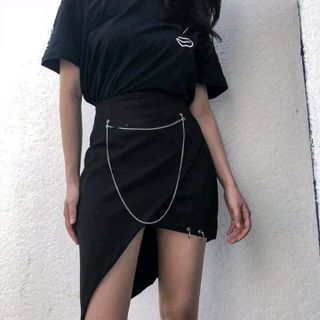 chân váy lệch tà
