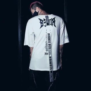 T-SHIRT UNISEX FREE SIZE PHỐI DÂY