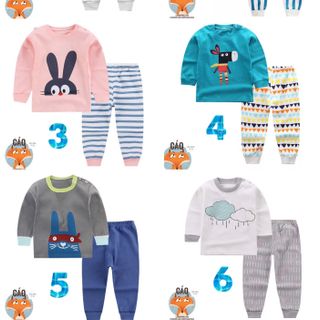 Bộ cotton dài bé trai bé gái
