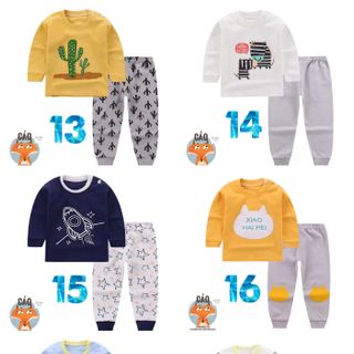 Bộ cotton dài bé trai bé gái