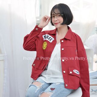ÁO KHOÁC KAKI STICKER ĐỎ