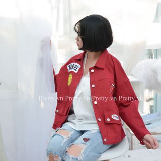ÁO KHOÁC KAKI STICKER ĐỎ