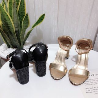 giày sandal cao gót vuông kim sa