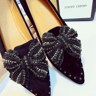 giày mọi đính đá mui nhọn