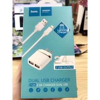 Cóc sạc HOCO C12A/ 2 cổng/ 24A