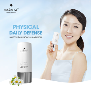 SAKURA Kem chống nắng PHYSICAL DAILY DEFENSE BẢO VỆ TỐI ĐA - ĐỐ NẮNG HẠI DA