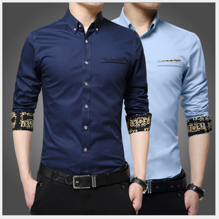 Áo sơ mi nam thiết kế độc đáo với điểm nhấn ở tay áo 110-Size Nhỏ