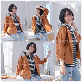 ÁO KAKI NÓN NỈ NÂU BÒ