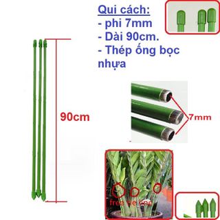 Set 3 ống thép bọc nhựa phi 7mm dài 90cm dùng cắm địa lan sato giá sỉ