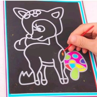 tranh cạo 2 mặt 1 mặt tranh tô màu 1 mặt tranh cạo giá sỉ 1300đ kích thước 95cm x13cm s