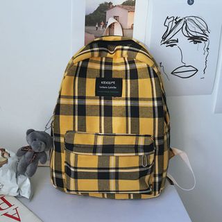Ba lô thời trang ke caro Hàn Quốc Korean Fashion backpack