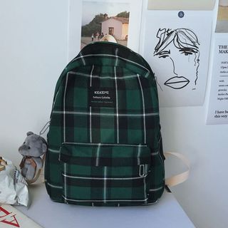 Ba lô thời trang ke caro Hàn Quốc Korean Fashion backpack