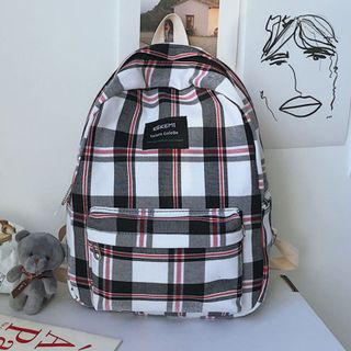 Ba lô thời trang ke caro Hàn Quốc Korean Fashion backpack