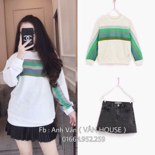 Áo nỉ Zara kẻ sọc xinh iu ra hàng SL nha
