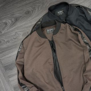 Áo khoác Nỉ thu đông bomber phối da