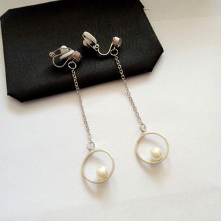 W85 Bông tai kẹp buông rũ đính đá nữ tính