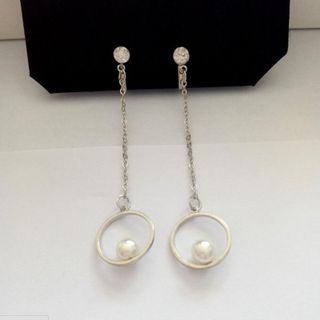 W85 Bông tai kẹp buông rũ đính đá nữ tính