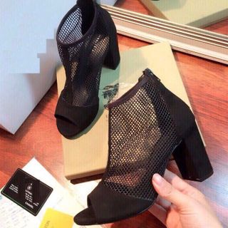 giày cao gót lưới khéo kéo sau - CG861