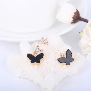 W155 Bông tai kẹp hình đôi bướm bay xinh xắn thời trang