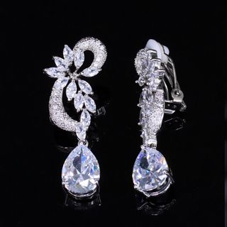 CZ023 Bông tai kẹp phong cách thanh lịch
