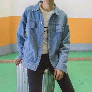 khoác jean trơn unisex