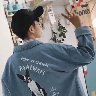 khoác jean unisex form rộng