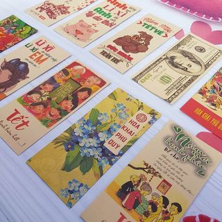 Bao lì xì giấy vintage gợi nhớ tết xưa