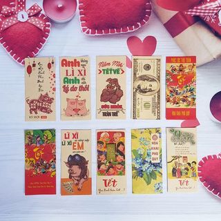 Bao lì xì giấy vintage gợi nhớ tết xưa