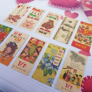 Bao lì xì giấy vintage gợi nhớ tết xưa