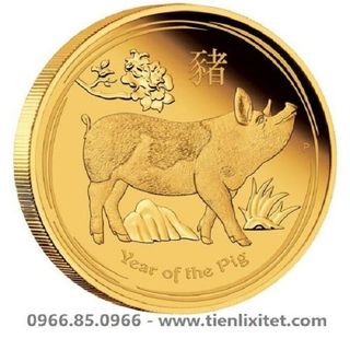 Đồng xu hình con heo mạ vàng mạ bạc của úc 2019 giá sỉ