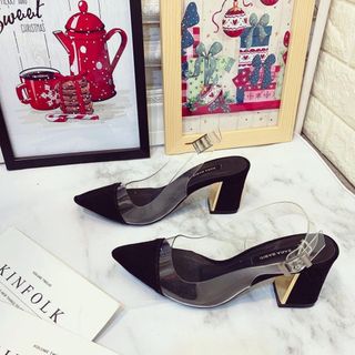 giày sanda cao gót phối mika