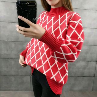 ÁO LEN TAY BO PHỐI SỌC HOẠ TIẾT HÌNH THOI