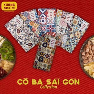 BAO LÌ XÌ - Bộ sưu tập CÔ BA SÀI GÒN - GIẤY MỸ THUẬT RUỘT ĐỎ giá sỉ