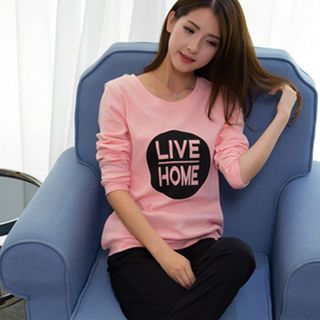 Bộ đồ mặt nhà nữ có chữ trước ngực vô cùng đáng yêu 106